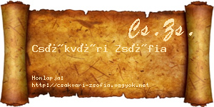Csákvári Zsófia névjegykártya